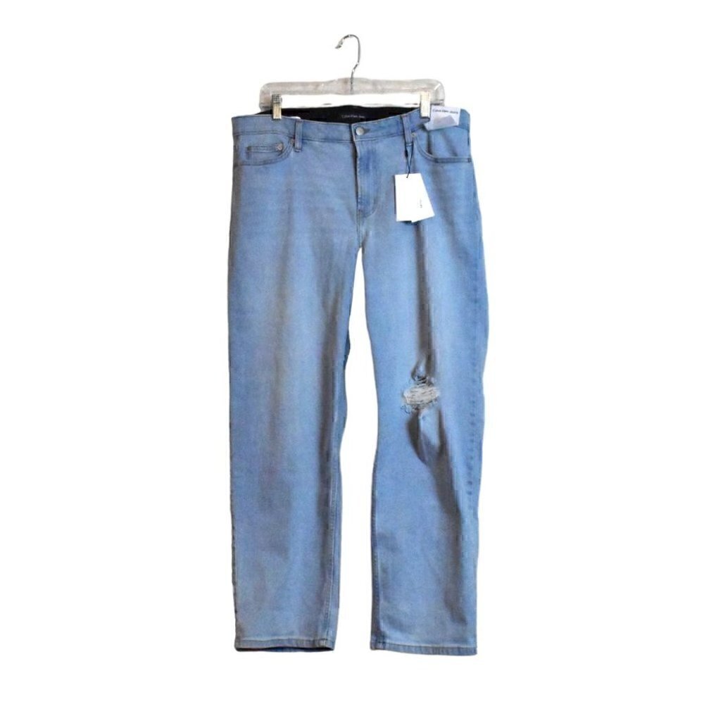 Calvin Klein High Rise Straight Light Wash Denim Jeans Size 18W